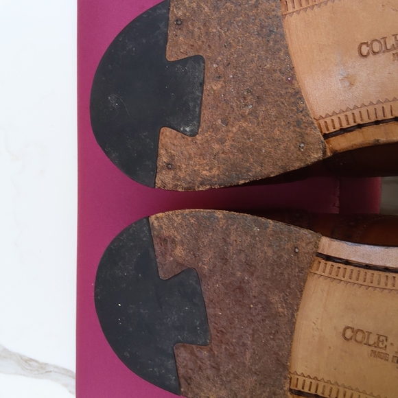 Cole Haan Derby Oxford Wingtip brown leather lace up shoes Mens 9 - Picture 9 of 11